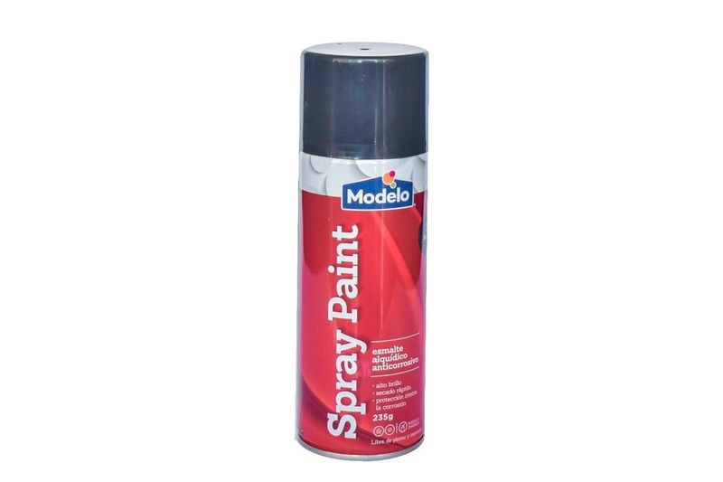 Spray Modelo de 11 onzas bronce brillante intermedia, bote metálico con etiqueta roja y blanca sobre fondo blanco