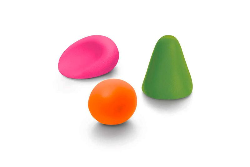 Adhesivo moldeable fuerte multiusos 3 pack rosa, anaranjado y verde Sugru, tres piezas moldeadas en distintas formas
