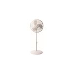 Abanico de pedestal 16 pulgadas 3 velocidades Lasko, color blanco visto de frente sobre fondo blanco