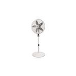 Abanico de pedestal 18 pulgadas con control 3 velocidades blanco Lasko, vista frontal completa sobre fondo blanco