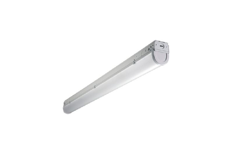 Luminaria lineal LED 4 pies, 3900 lm 28 W 120-277 V, 3000 K Sinsa, vista diagonal del equipo en color blanco