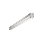Luminaria lineal LED 4 pies, 3900 lúmenes 28 W 120-277 V con batería de emergencia Sinsa, vista lateral en ángulo