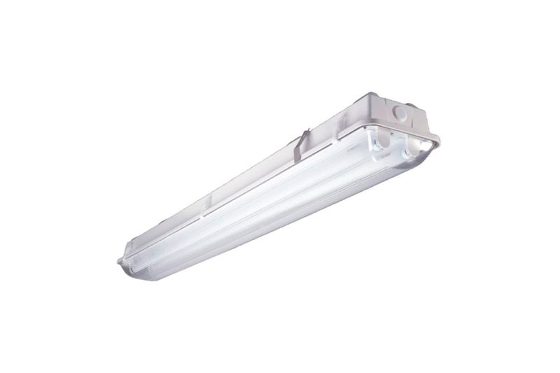 Luminaria LED hermética sobreponer de 4 pies, 4000 lm y 120-277 V Cooper Lighting, vista diagonal del equipo completo