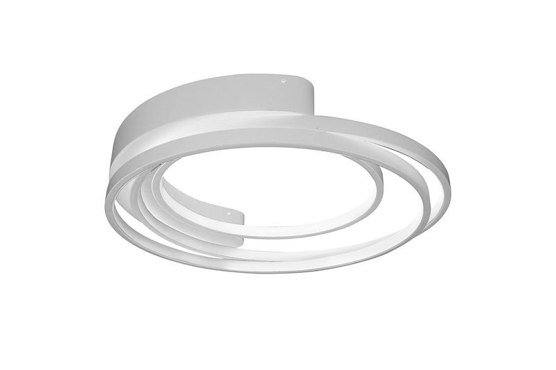 Plafón Deco Ceiling LED Smart WiFi 27 W RGB blanco Ledvance, vista en ángulo del diseño circular con anillos concéntricos