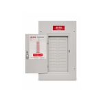 Centro de carga 24 espacios superficial 200A Electrix, tablero gris con puerta abierta y tabla de circuitos