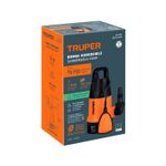 Bomba sumergible para agua sucia 1/2 HP 110 V Truper, empaque de cartón con ilustración del producto y especificaciones