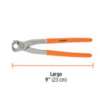 Tenaza de armador de 9 pulgadas Truper, vista lateral con gráfico que indica el largo de 9 pulgadas o 23 cm