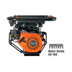 Compactadora a gasolina 5.5 HP GX160 4 tiempos Truper, primer plano del motor Honda naranja con letras negras