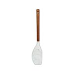 Espátula de silicona con mango de madera Kitchen Details, vista frontal con cabezal blanco marmoleado