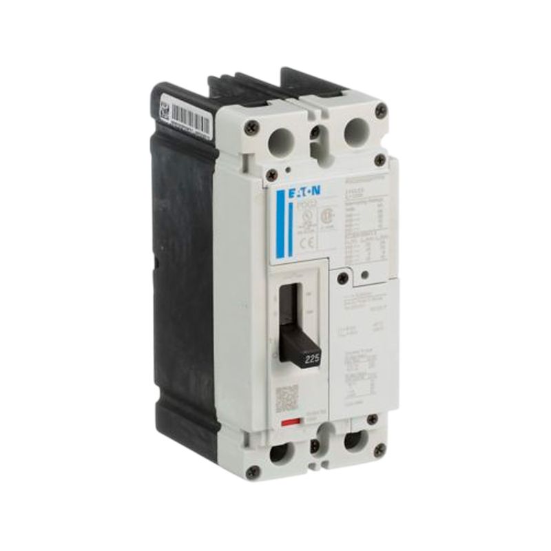 Main breaker tipo PDG2 (FD) 2x225 A 600 V Eaton, vista frontal del dispositivo con interruptor negro y etiquetas técnicas