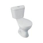 Sanitario Milán simple descarga 2 piezas push blanco Franz Viegener, vista diagonal completa del inodoro con tapa cerrada