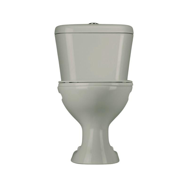 Sanitario Milán simple descarga 2 piezas push blanco Franz Viegener, vista frontal completa del inodoro