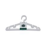 Juego de perchas para ropa 5 piezas blanco Wonder House, vista frontal del set con etiqueta blanca y verde