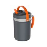 Termo 2.5 L negro Termolar, cuerpo gris oscuro con asa y tapa superiores en color naranja