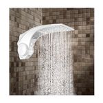 Ducha eléctrica Duo Shower cuadrada multitemperaturas blanca 127V/5500W Lorenzetti, instalada y emitiendo agua