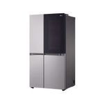 Refrigerador inverter InstaView SBS 694 L silver LG, vista en ángulo tres cuartos que muestra el lateral derecho