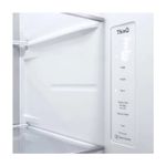 Refrigerador inverter Instaview SBS 694 L silver LG, primer plano del panel de control táctil ThinQ y ajustes de temperatura