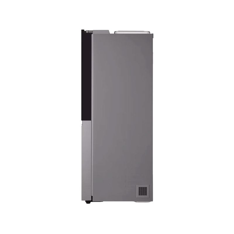 Refrigerador inverter Instaview SBS 694 L silver LG, vista lateral del equipo en color plateado
