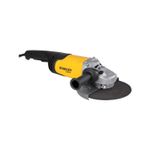 Esmeriladora angular eléctrica Stanley de 7 pulgadas y 2200 W, vista lateral completa con mango auxiliar y disco