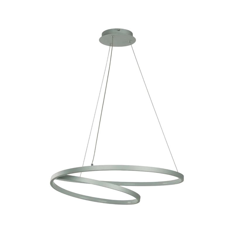Luminaria colgante LED clara plata 36 W 100-240 V 4000 K Designers Lighting, vista frontal de diseño circular entrelazado