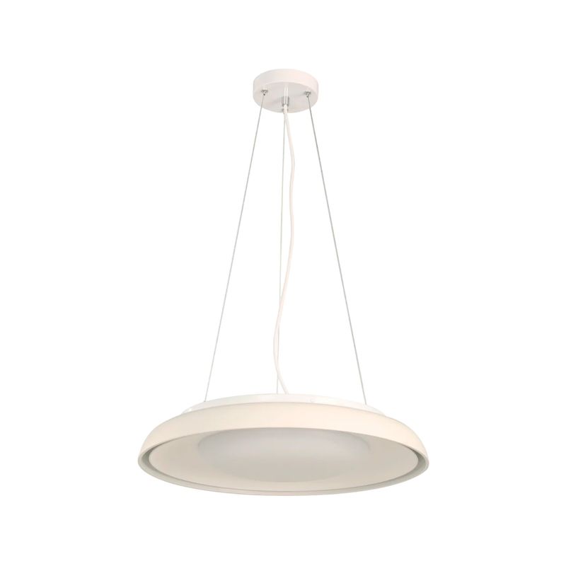 Luminaria LED convertible colgante/plafón Victoria 36 W 100-240 V CCT 3000/4000/6500 K Ikelite, color blanco suspendida