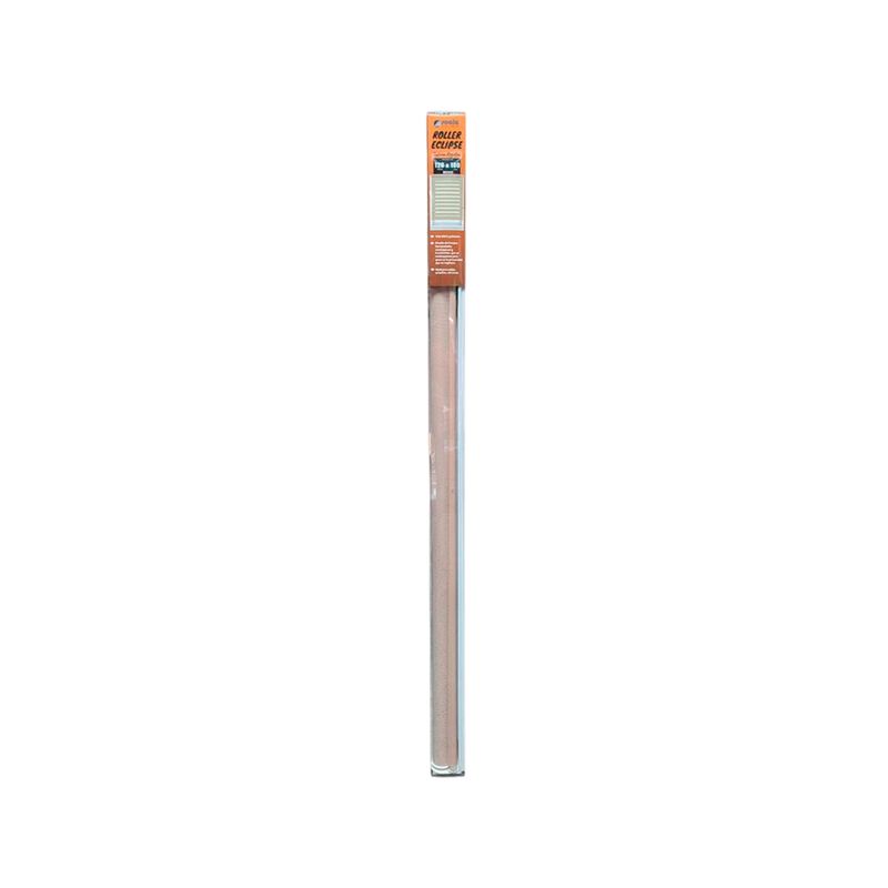 Cortina roller Eclipse 120x180 beige SINSA, empaque alargado con etiqueta naranja en la parte superior