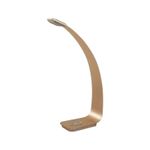 Lámpara de escritorio LED Leah 6000K 4W 100-240V Ikelite, vista lateral de color dorado con brazo curvo y base plana