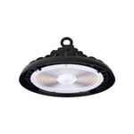 Luminaria LED High Bay General Lighting de 240/200/150 W, 120-277 V y 3500/4000/5000 K, vista frontal del difusor circular