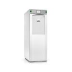 UPS 3F 50 kVA 208 V T20 min Galaxy VS Schneider Electric, vista frontal del equipo blanco con pantalla digital y rejilla