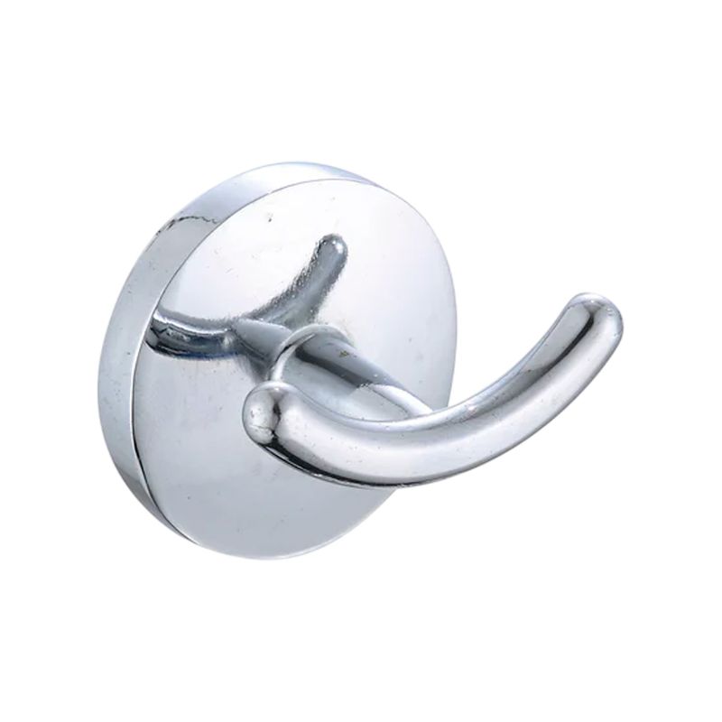 Gancho para prendas transicional doble cromado Ace, vista lateral del accesorio con acabado brillante y pulido