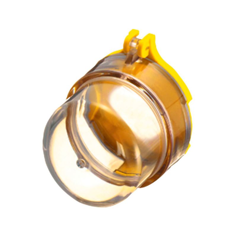 Aro de protección para botones de paro de emergencia MS4 Eaton, vista lateral del protector plástico amarillo