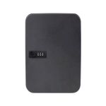 Caja de seguridad para llaves 3 x 9.5 x 12 pulgadas negro Lucky Line, vista frontal cerrada con cerradura y combinación