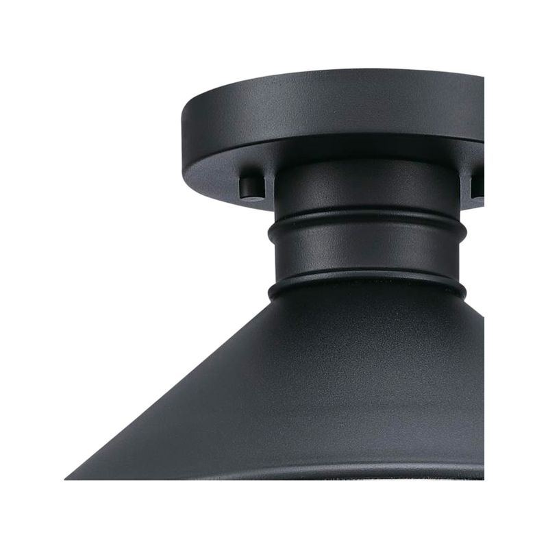 Luminaria de techo ext Alux 1L E27 60W negro Westinghouse, detalle en primer plano de la base y soporte superior
