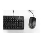 Dúo de mouse y teclado multimedia XTK-301S idioma español Xtech, detalle del teclado numérico y mouse óptico negro