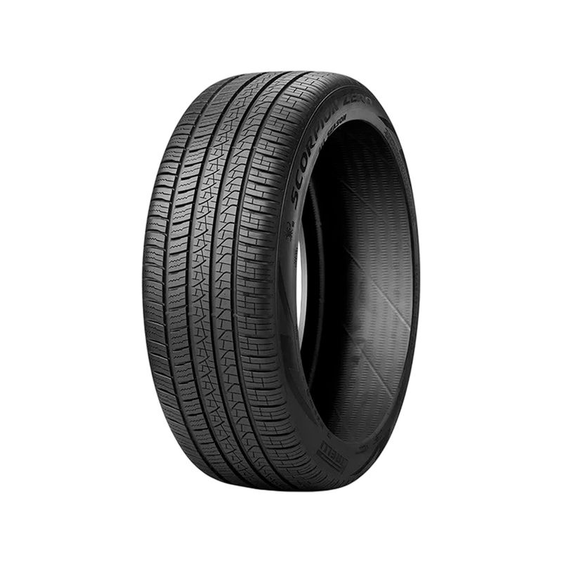 Llanta 285/40R23 Pirelli Scorpio Zero All Season, vista frontal del neumático resaltando el dibujo de la banda de rodadura