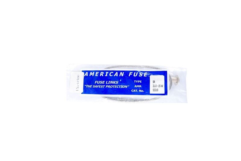 Fusible chilillo para transformador 21.0 amp American Fuse, empaque plástico con etiqueta azul y blanca con datos técnicos