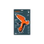 Pistola eléctrica para silicón 80 W 1/2" 110 V Truper, en su empaque blíster con especificaciones técnicas