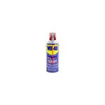 Lubricante Flexi-Tapa 9 onzas WD-40, envase cilíndrico azul y amarillo con boquilla roja en la parte superior