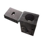 Molde de grafito GC 5/8-2/0A (M-548) Artmark, vista lateral abierta del bloque negro con cavidad circular y cierre