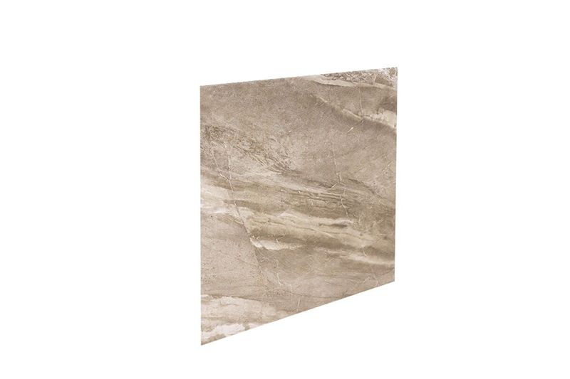 Baldosa Salonica 55 x 55 gris oscuro mármol Lamosa, primer plano de la pieza cuadrada con vetas naturales