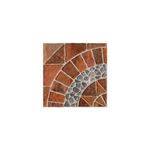 Baldosa 44x44 rojo geométrico Porcelanite, vista frontal de la pieza con diseño de mosaico en tonos rojizos y grises