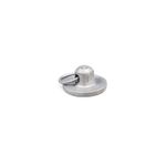 Tapón para lavandero Plycem Eureka, vista lateral del accesorio metálico con anillo de sujeción