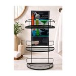 Organizador de ducha colgante para baño 27 x 15.5 x 63.5 cm plateado Kennedy Bath Bliss, vista frontal en color negro