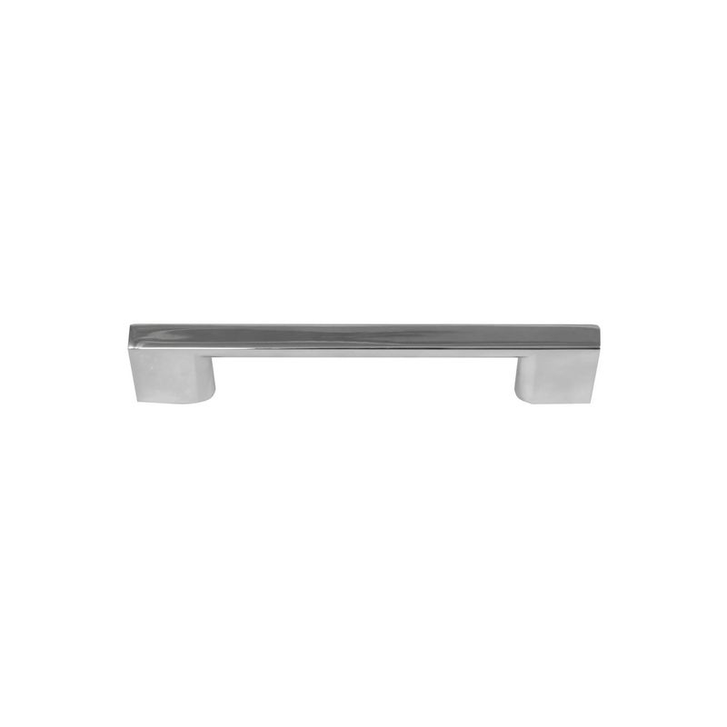 Jaladera de barra Contempo de 3-3/4 pulgadas (96 mm) cromo pulido Laurey, vista frontal del herraje metálico