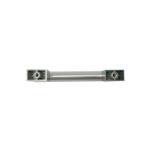 Jaladera de barra Tribeca 3-3/4 pulgadas (96 mm) níquel satinado Laurey, vista frontal del tirador metálico