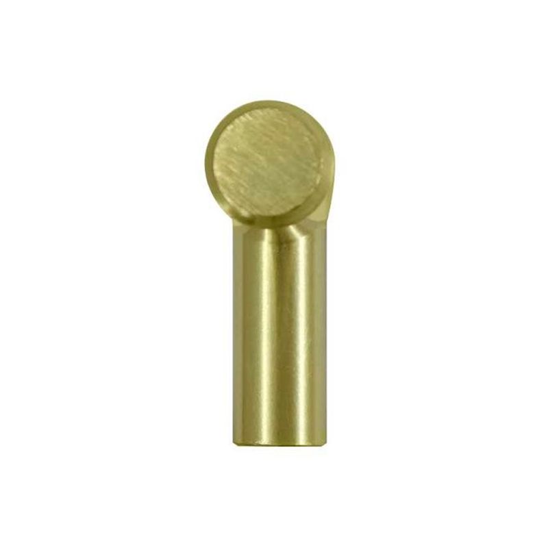 Jaladera de barra T Melrose de 2 pulgadas (50 mm) latón satinado Laurey, vista lateral del soporte cilíndrico
