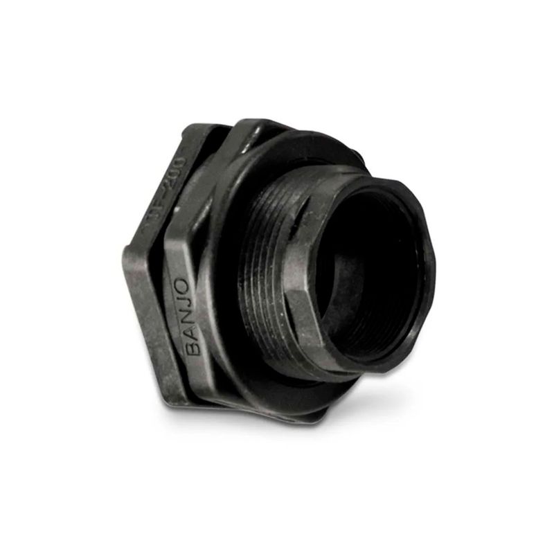 Conexión roscada hexagonal de 3 pulgadas EPDM Rotoplas, vista en ángulo del acople negro con forma hexagonal