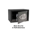 Caja de seguridad digital Sentry Safe de 0.5 pies cúbicos, abierta mostrando el interior negro y panel digital plateado