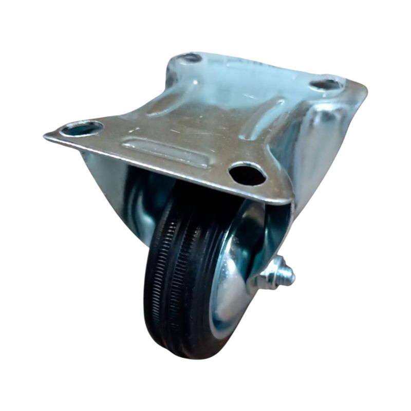 Rodo industrial flange fijo Best Value de 3 pulgadas, 75 mm y 50 kg, vista en ángulo desde arriba resaltando la placa base