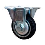 Rodo industrial flange fijo Best Value de 3 pulgadas, 75 mm y 50 kg, vista frontal en acabado metálico brillante